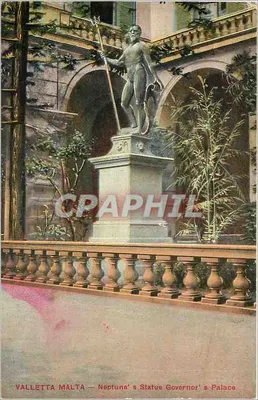 Valletta, Malta — Estátua de Netuno no Palácio do Governador