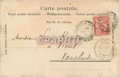 Ouchy — Widok jeziora z budynkiem z wieżą — J.T. 281 D — Rewers