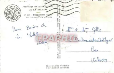 Nossa Senhora de La Salette — Pelerinagem — Santuário de La Salette — Verso