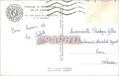 Peregrinação de Nossa Senhora de La Salette — Os Locais da Aparição e a Basílica — Santuário de La Salette — Verso