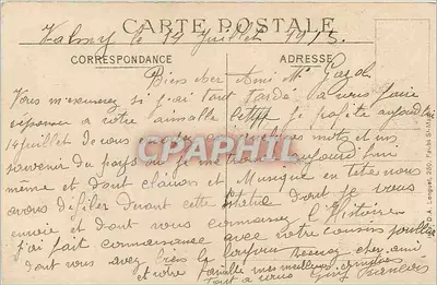 Valmy — Estátua de Kellermann, erguida em 1892 — Martinet-Heuillard, Paris — Verso