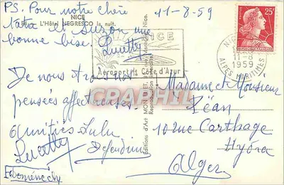 Hotel Negresco — Nice — Edições d'Art Moniteur — Verso