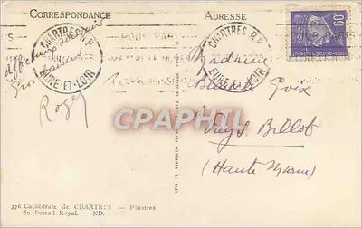 Katedra Chartres — Pilastry Portalu Królewskiego — Léa & Sécurité — Rewers