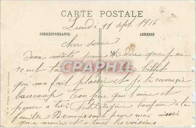 Verdun (Meuse) — Les Ruines — Visé Paris 514 bis — Verso