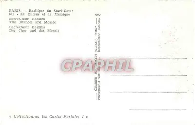 Paris - Basilika des Heiligen Herzens — Der Chor und die Mosaik — Verlag CIMW, Nr. 601 — Rückseite