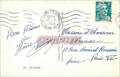 Le Havre — Lembrança do Havre — Edição GALEF — Verso