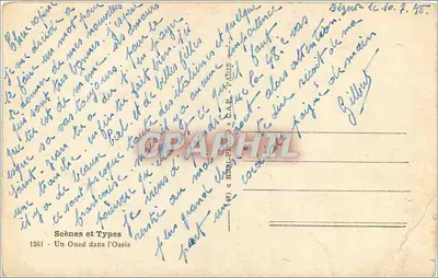 Bilhete postal antigo Um Oued na Oasis — Verso