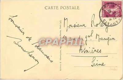 Schody renesansowe — Stara siedziba abatynda Gellée — Beauvais, seria 54, wydawnictwo E. Harmignies — Rewers