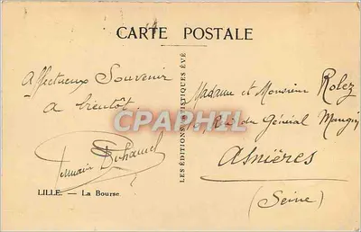 Lille — La Borsa — Éditions Artistiques Évé — Verso