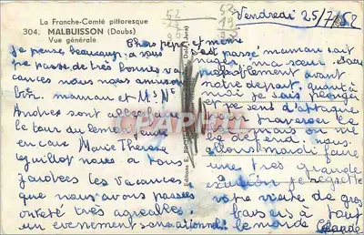 Malbuisson (Doubs) — Vista geral — Éditions E. Prophète — Verso