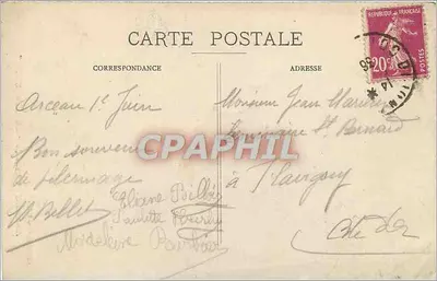 Arceau - Virgem da Capela — estátua da Virgem Maria segurando o Menino Jesus — Cliché Héliot, Dijon — Verso