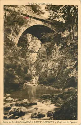Ponte sobre a Lemme em Saint-Laurent — Jura pitoresco — Jura Pittoresque