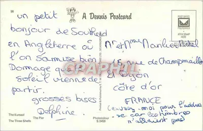 Southend-on-Sea — Le PIER — The Kursaal, The Three Shells i promenada — wydawca The T. W. Dennison Ltd. nr S.0459 — Rewers