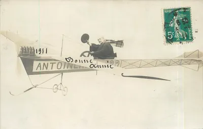 Piloto em um avião Antoine — 1911 — G. Benoist