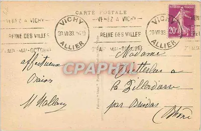 Vichy - Chalet de l'Empereur — Wydanie 'Idéal' nr 402 — Rewers
