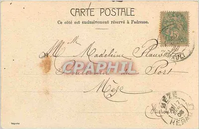 Paryż - Plac Pałacu Bourbon — widok Pałacu Bourbon i statui Wolności — wydawca N° 5088 — Rewers