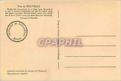 Fort de Souville — bombardeado e atacado em 1916 — Héliogravure Rennies de Nancy — Verso