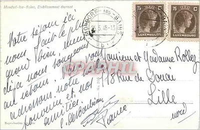 Mondorf-les-Bains — Estabelecimento termal — Reprodução litográfica No. 206 — Verso