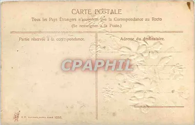 Blütenstrauß aus Violett — Amilici Sincère — K. F. Curieux, Paris, Serie 1056 — Rückseite