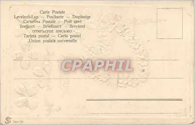 Souvenir — trèfles et fleurs — ST, Série 38 — Rewers