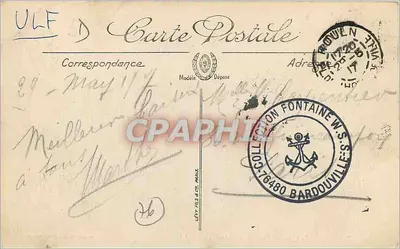 Rouen — Quai de Paris i Katedra — Nouvelles Galeries, Rouen — Rewers