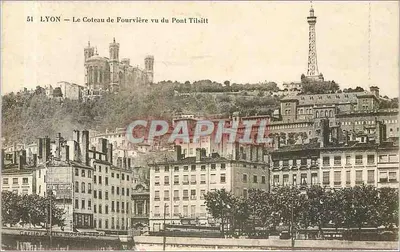 LYON — Le Coteau de Fourvière vu du Pont Tilsitt — Éditeur : Creme Eclipse