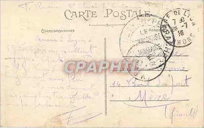 LYON — Le Coteau de Fourvière vu du Pont Tilsitt — Éditeur : Creme Eclipse — Verso