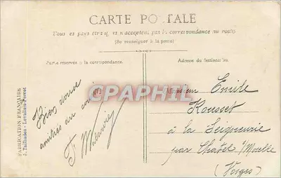 Arranjo de rosa e hortência em um calçado — Feliz Natal — M. Boulanger, n° 219 — Verso