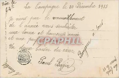 Buquê de hortelã e louro — Boa Ano — editor Norvillier, n° 117/15 — Verso