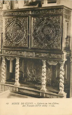 Musée de Cluny — armários de madeira de ébano, Arte Francesa (século XVII) — LL.