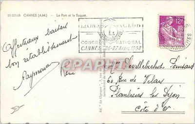 Cannes — Port i Suquet — Wyd. La Cigogne, nr 05 029.65 — Rewers
