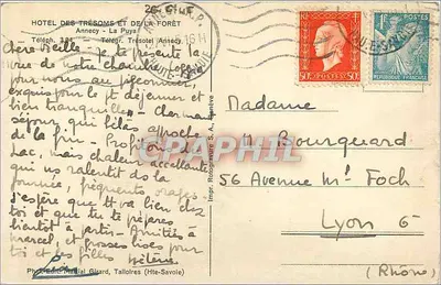 Vista di Annecy — Promenade d'Albigny e collina di Annecy-le-Vieux — Imp. Rotogravure Martial Girard, Talloires (Alta Savoia) — Verso