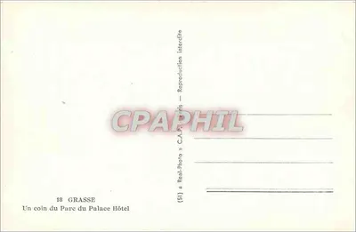 Grasse — Um canto do Parque do Hotel Palace — C.A.P. Photo — Verso