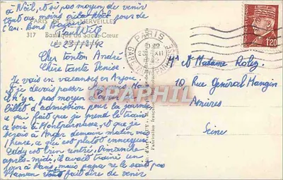Basilique du Sacré-Cœur — Paris — édit. Guy — Verso