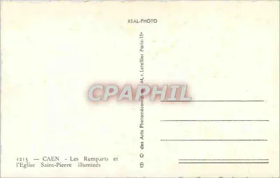 CAEN — Os Muros e a Igreja de São Pedro iluminados — Cie des Arts Photographiques — Verso