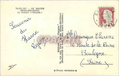Het tunnel « Genner » — Le Havre — Productieuitgaven André Leconte — Achterkant