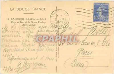 La Rochelle — Porta e Torre della Grande Ora — Edizioni Yvon — Verso