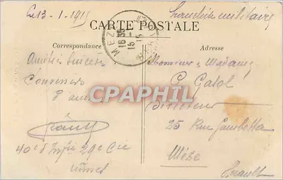 Nîmes. Fontanna Pradier — Wydawnictwo Marchat, ulica Madeleine — Rewers
