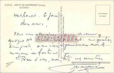 Abadia de Montbenoit — Claustro — La Cigogne — Verso