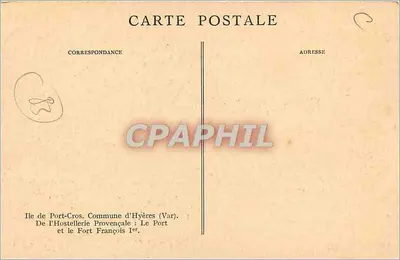 Ilha de Port-Cros — O Porto e o Forte François — F. Foraud — Verso