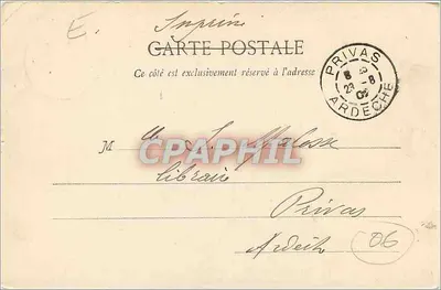 NICE - O Grande Seminário — Bilhete postal antigo n°278, editada por T.B. — Verso