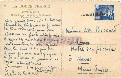 Monte-Carlo — Façade du Casino — Éditions d'Art Yvón — Rewers