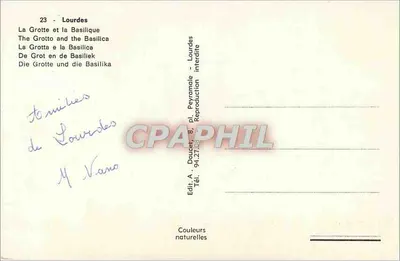 Lourdes — Góra i Bazylika — Wyd. A. Doucet, pl. Peyramale — Rewers
