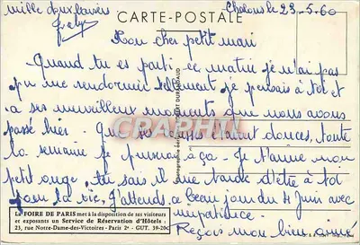 Paris — Feira de Paris 14-29 maio 1960 — Encontro Mundial de Negócios — Verso