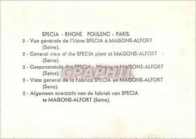 Fabryka SPECIA - Rhône-Poulenc - Paryż — Ogólny widok z Maisons-Alfort (Seine) — Rewers