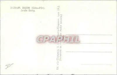 Ogród Darcy — Dijon (Côte-d'Or) — Wyd. « La Cigogne » — Rewers