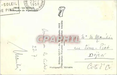 Calanques de Figuerolles — vista de um caminho — Edições S.E.P.T. - 35, Boulevard de la Ciotat — Verso