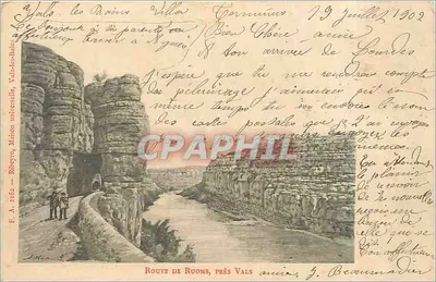Rodovia de Ruoms, perto de Vals — Vals-les-Bains — F. A. 2162 — Editor J. Beaumont