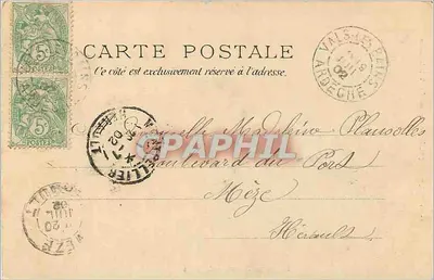 Rodovia de Ruoms, perto de Vals — Vals-les-Bains — F. A. 2162 — Editor J. Beaumont — Verso