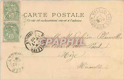 Garnminuis — Estrada de Ruoms, perto de Vals — Maison universelle, Ribeyre, n° 2162 — Verso